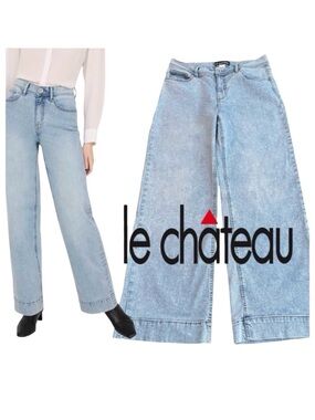 Le Chateau Light Blue High Waist Wide Leg Jeans (Junior 13 or 30/31)